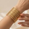 Aura Cuff Bracelet | Gold-Plated Anti-Tarnish Statement Bracelet