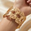 Gold Plated Anti‑Tarnish Butterfly Bloom Bracelet | Luxury Modern Minimal Bracelet for Women